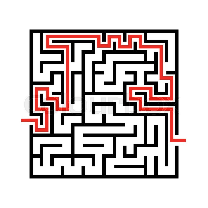 800x800 Vector Black Line Maze Icon On White Stock Vector Colourbox