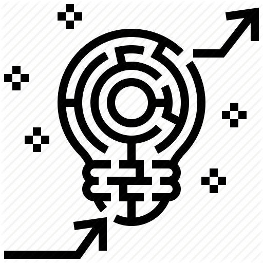 512x512 Arrow, Labyrinth, Lightbulb, Maze, Solution Icon