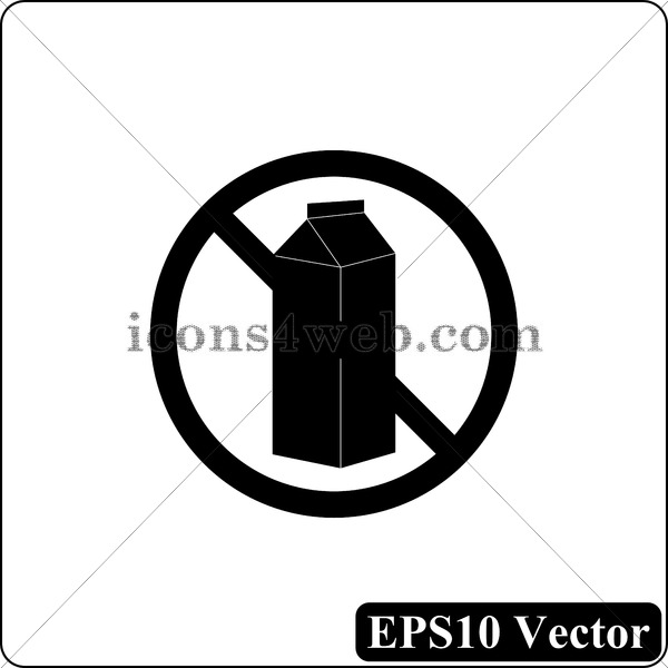 600x600 Lactose Free Black Icon Vector