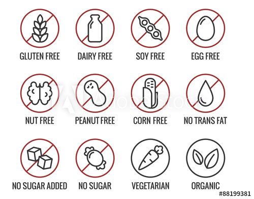 500x391 Set Of Ingredient Warning Label Icons Common Allergens