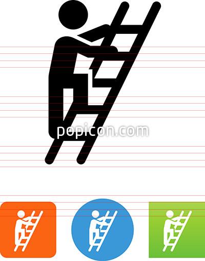 400x509 Person Climbing Ladder Icon