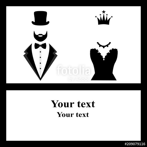 Gentleman And Lady Icon On Postcard Black Tie Event Stock 500x500 Gentleman And Lady Icon On Postcard Black Tie Event Stock