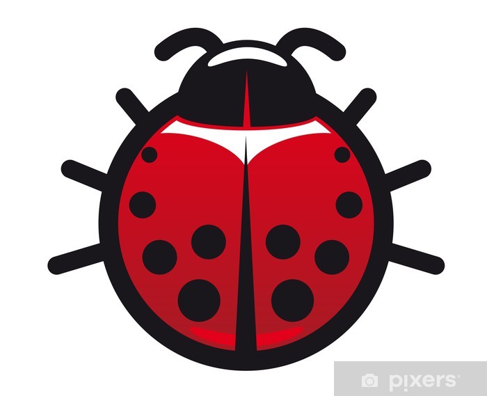 700x569 Red And Black Spotted Ladybug Icon Wall Mural