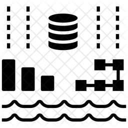 256x256 Data Lake Icon Of Glyph Style