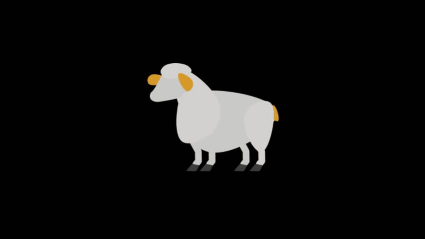 852x480 Lamb Icon Animation With Black Stock Footage Video