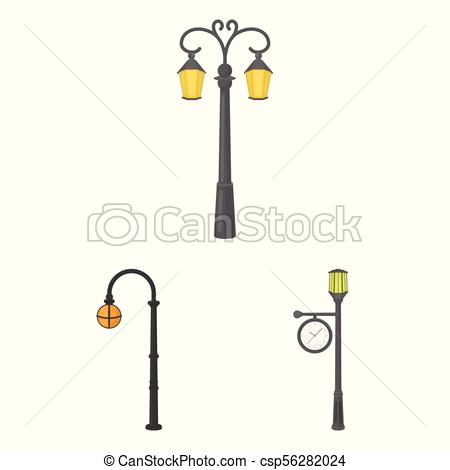 450x470 Lamp Post Cartoon Icons In Set Collection For Design Lantern