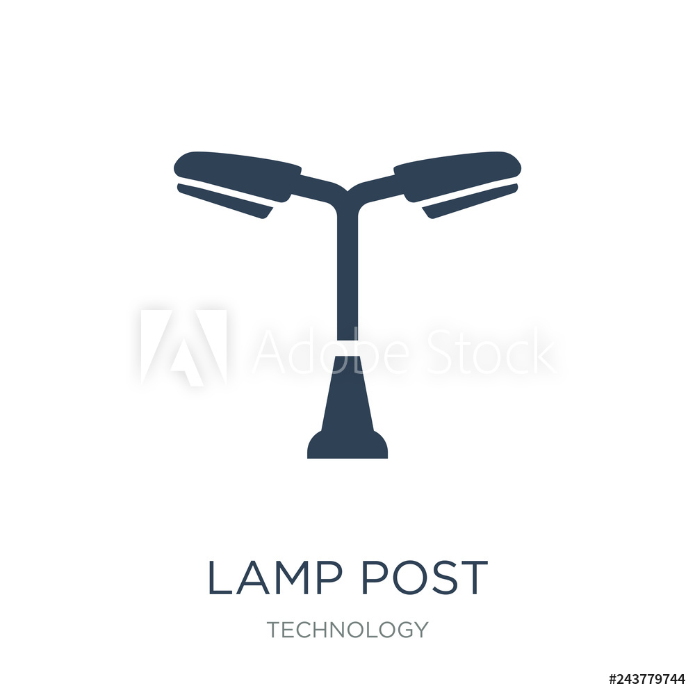 1000x1000 Photo Art Print Lamp Post Icon Vector On White Background, Lamp