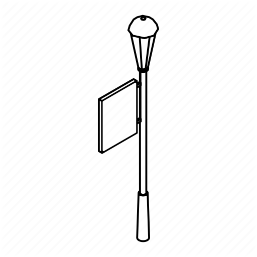 512x512 Ads, Advertising, Banner, Lamp Post, Marketing, Street Icon