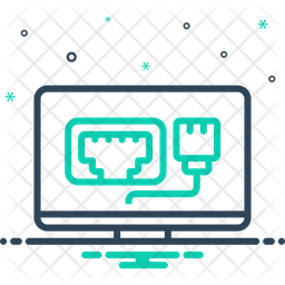 Lan Network Icon Of Line Style 256x256 Lan Network Icon Of Line Style