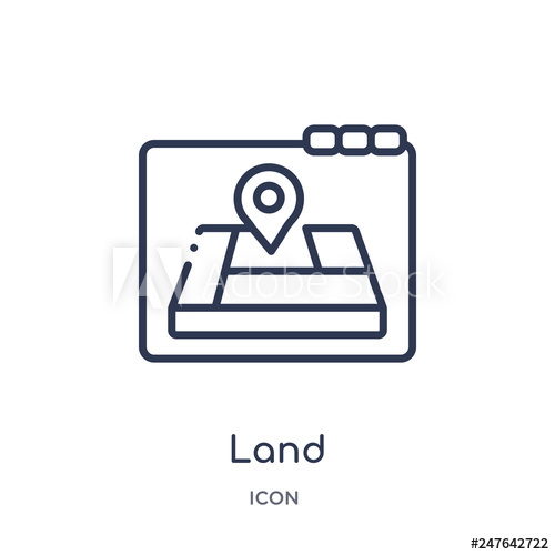 500x500 Land Icon From Web Outline Collection Thin Line Land Icon
