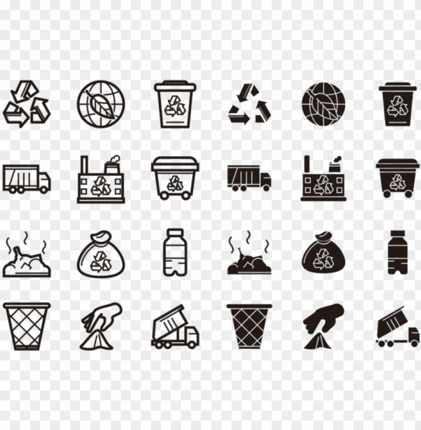 840x859 Landfill Icons Vector