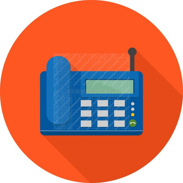 Wireless Landline Phone Flat Shadowed Icon 600x600 Wireless Landline Phone Flat Shadowed Icon