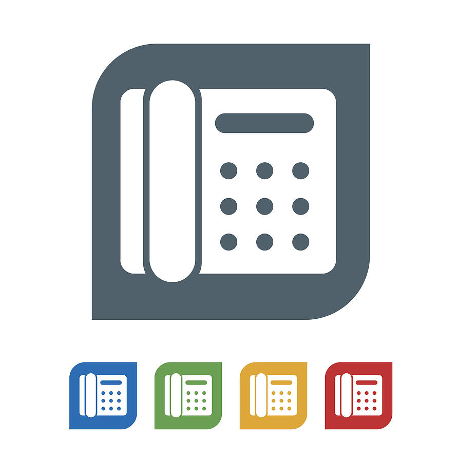 890x900 Landline Phone Flat Icon Isolated On White Background Vector