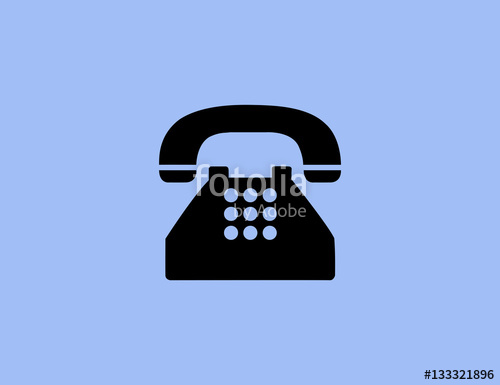 500x385 Vectort Black Flat Landline Phone Icon Stock Image And Royalty