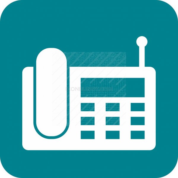 600x600 Wireless Landline Phone Flat Round Corner Icon