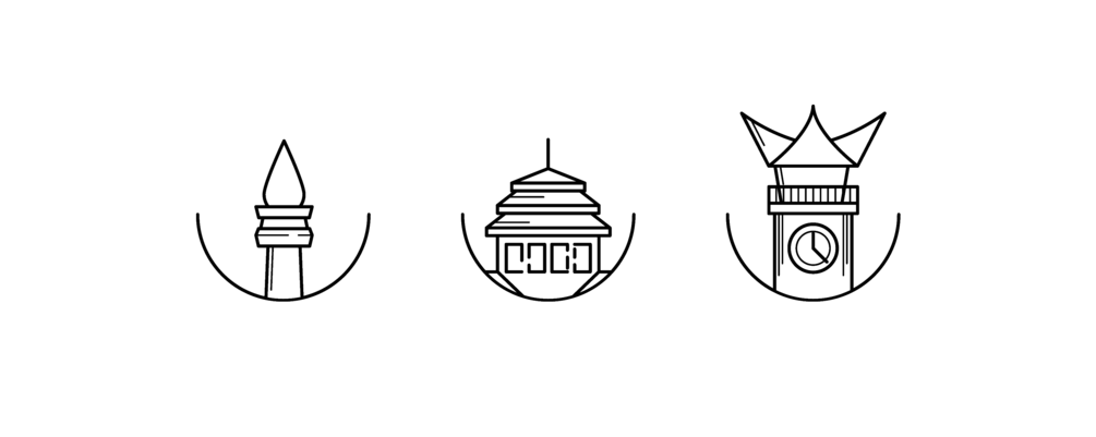 1005x401 Landmark Icon Set