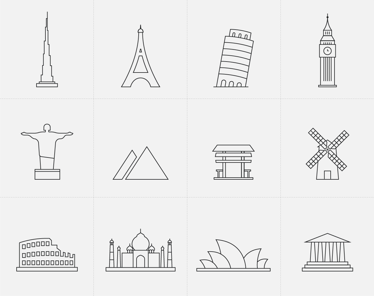 1260x1000 Landmark Line Icons