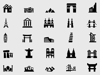 400x300 Building Landmark Icons Free