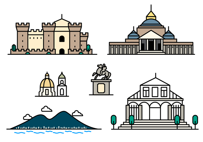 700x490 Napoli Landmark Icon Vector