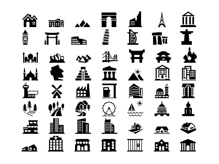 840x630 Building And Landmark Icons