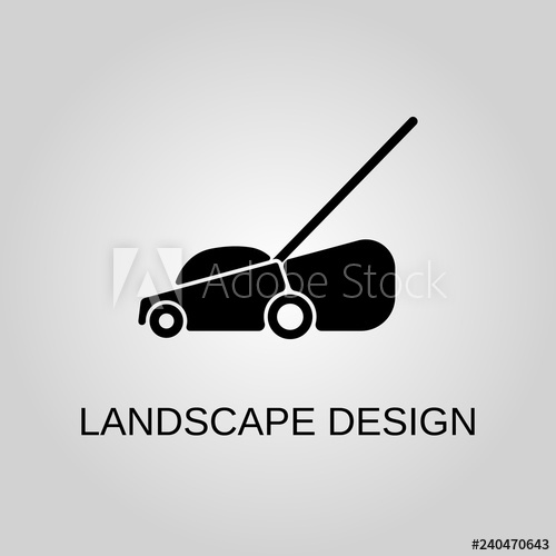 500x500 Landscape Design Icon Grass Cutter Concept Symbol Design Stock