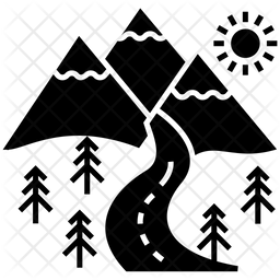 256x256 Landscape Icon Of Glyph Style