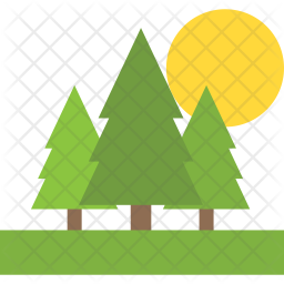 256x256 Natural Landscape Icon Of Flat Style
