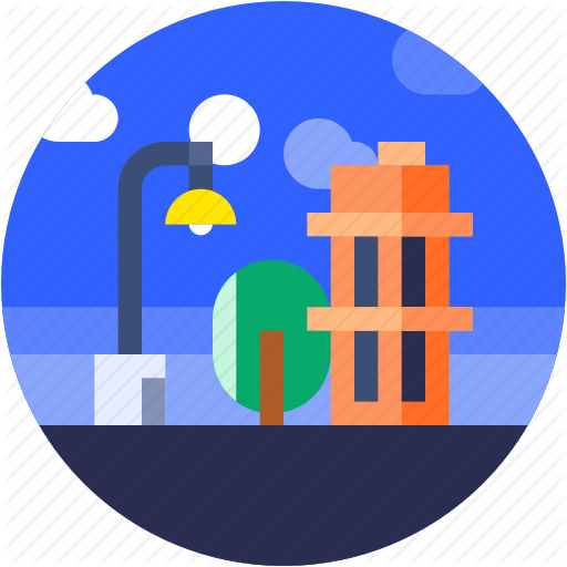 512x512 Building, Circle, City, Flat Icon, Hotel, Landscape Icon