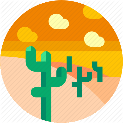512x512 Cactus, Circle, Desert, Flat Icon, Landscape Icon