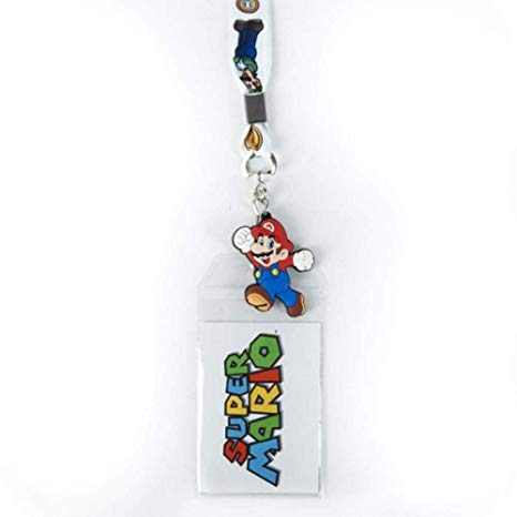 466x466 Nintendo Mario With Icon White Lanyard Office Products
