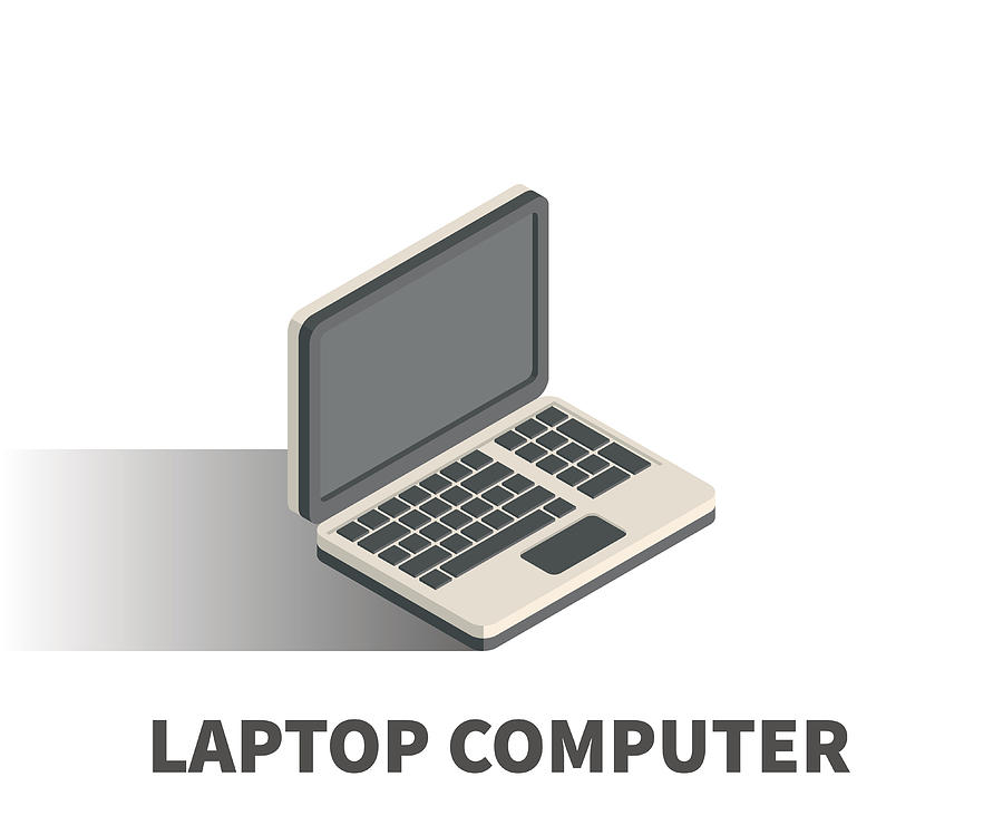 900x749 Laptop Computer Icon, Vector Symbol In Isometric Style Isolated