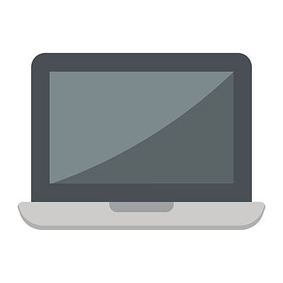 400x400 Laptop Flat Icon, Notebook And Electronic, Vector Graphics
