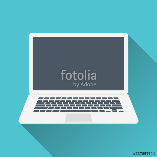 500x500 Laptop Vector Flat Icon Illustration Stock Image And Royalty