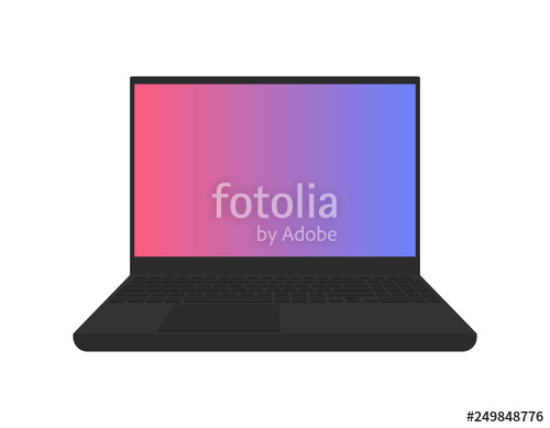 500x389 Laptop Flat Icon, Electronics Vector Illustration On White