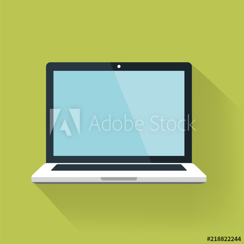 500x500 Laptop Flat Icon Vector Illustration