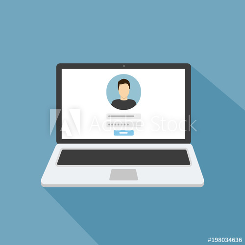 500x500 Laptop With Login Form Flat Icon