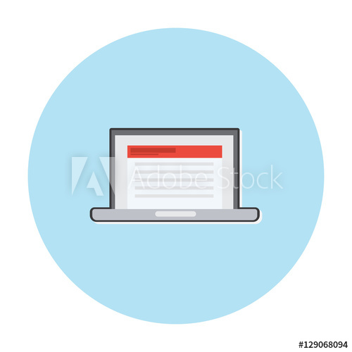 500x500 Laptop Flat Icon Vector