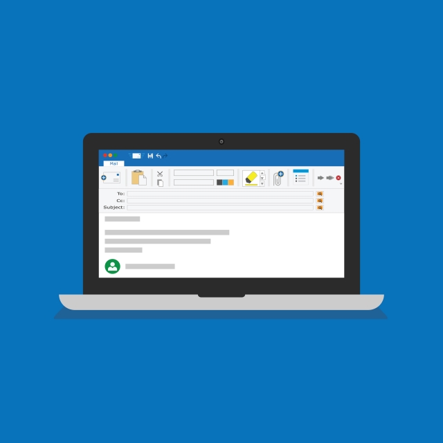640x640 Email Client Software On Laptop Screen Flat Icon Business Concept
