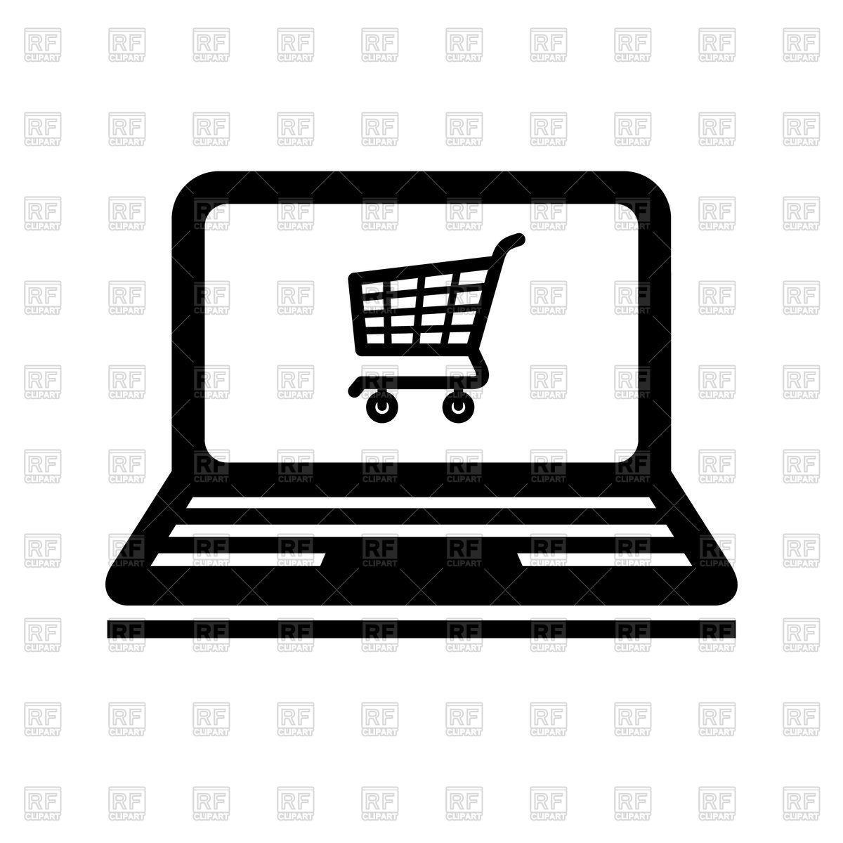 1200x1200 E Shopping Laptop Icon Vector Image Of Icons And Emblems