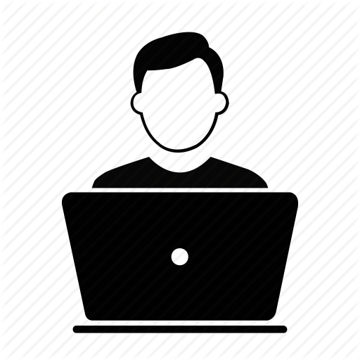512x512 Laptop, Men, Person, Profile, User, User With Laptop, Worker Icon