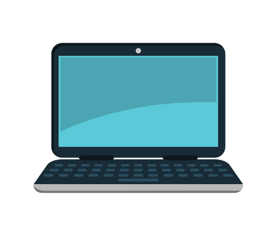 550x469 Laptop Computer With Gears Vector Icon Illustration