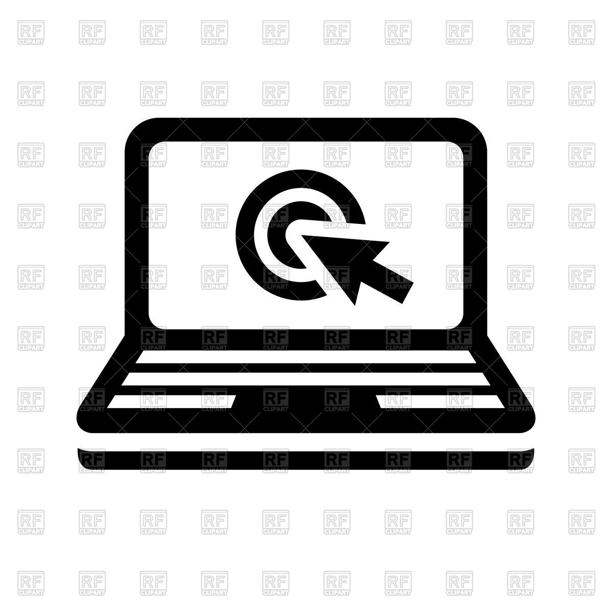 1200x1200 Laptop Black Icon On White Background Vector Image Of Technology