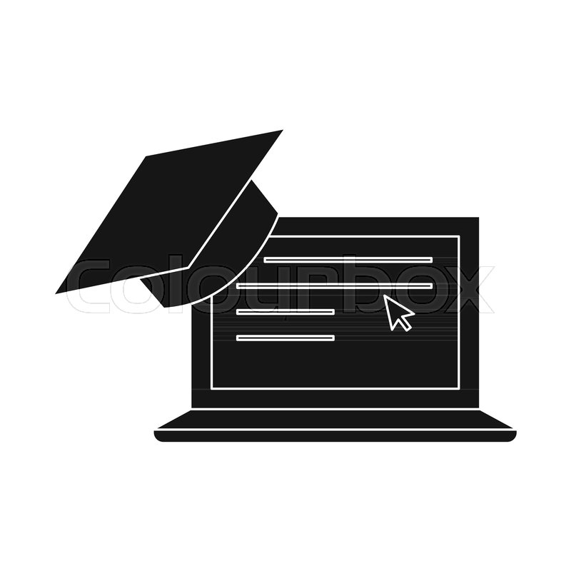 800x800 Laptop Icon Black Single Education Stock Vector Colourbox