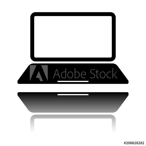 500x500 Laptop Or Notebook Computer Icon Black Icon With Mirror