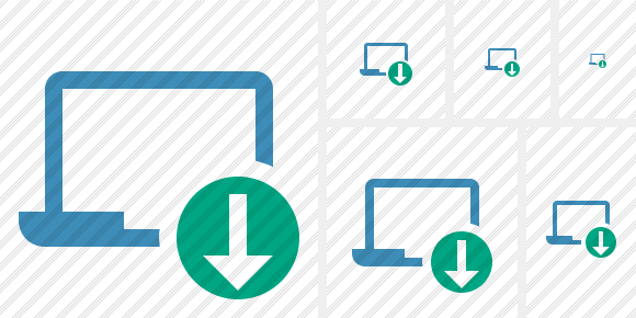 580x290 Laptop Download Icon Symbol Color Professional Stock Icon