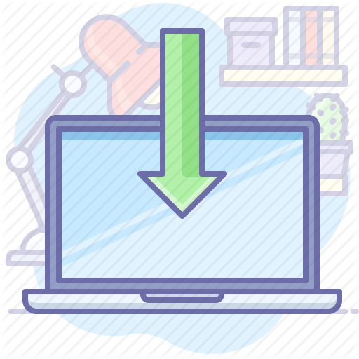 512x512 Download, Install, Laptop Icon