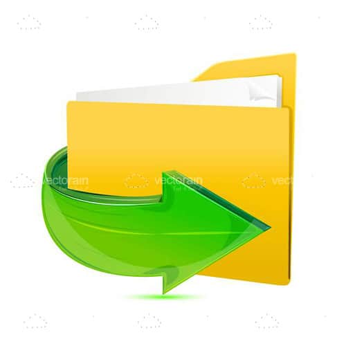 Large Yellow Folder Icon With Green Return Arrow 500x500 Large Yellow Folder Icon With Green Return Arrow