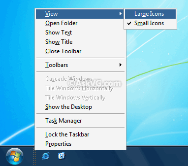 382x337 How To Show Large Icons In Quick Launch Toolbar In Windows Taskbar