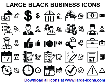 440x340 Large Black Business Icons