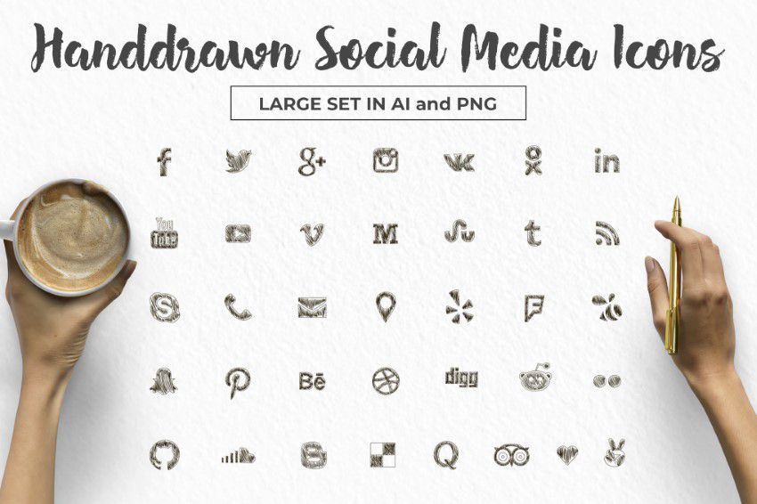 850x566 The Top Free Social Media Icon Sets